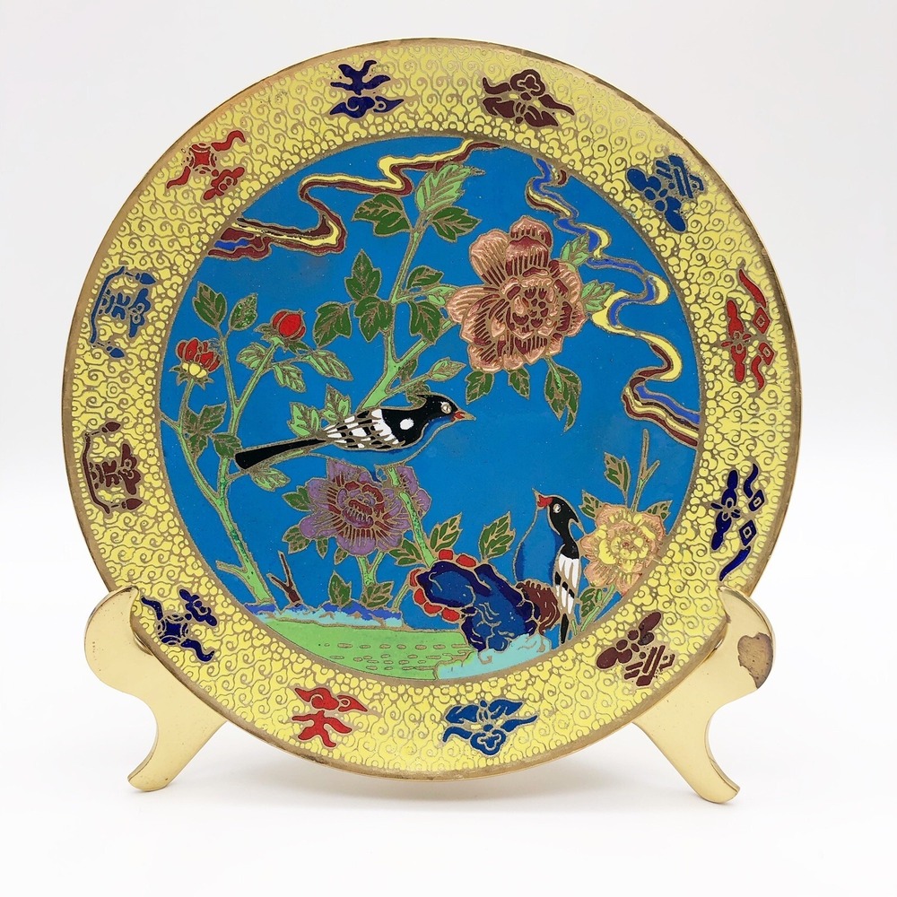 Treasures of the Chinese Mandarins Bird of Paradise Cloisonné Plate 1915 Of 2500